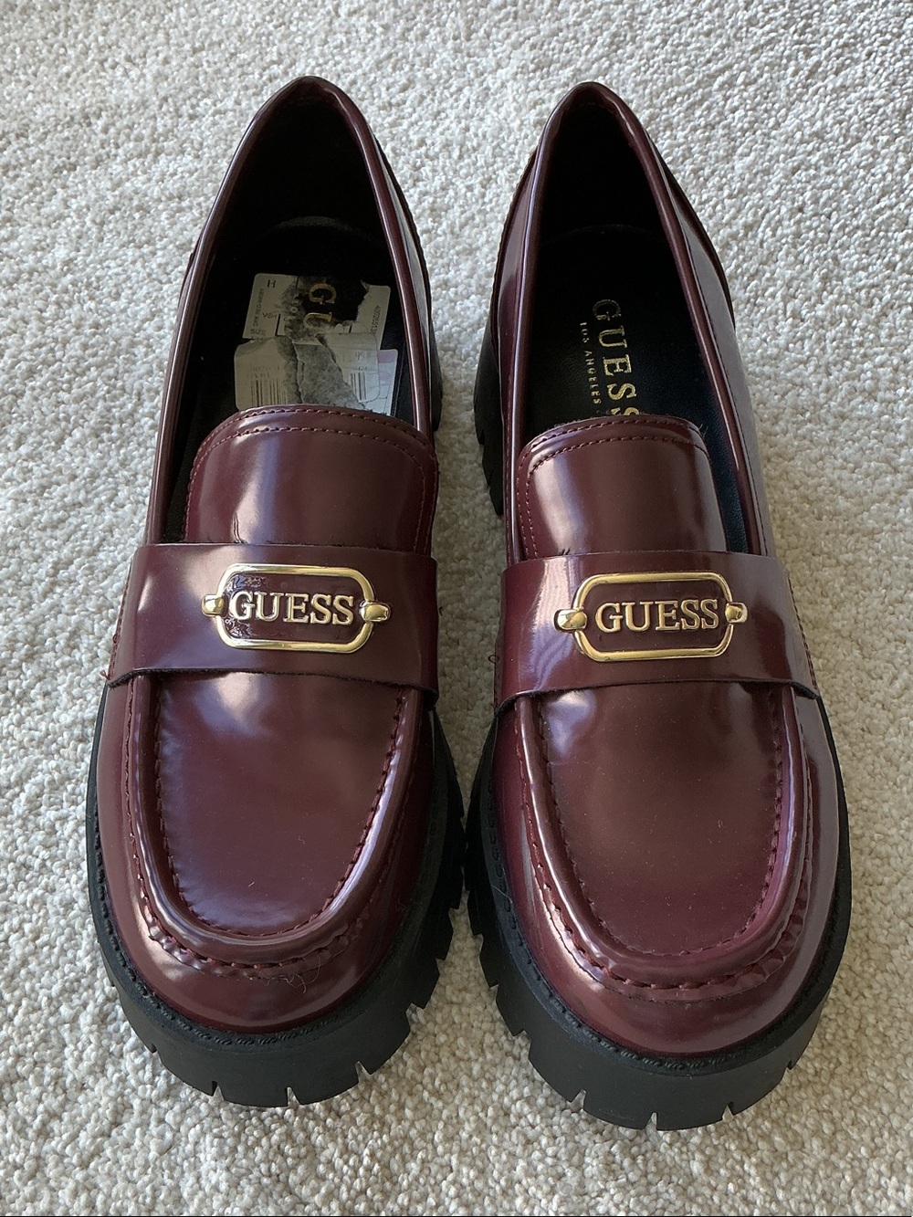 Guess Lug Heel Loafers Sz 8 NWOT